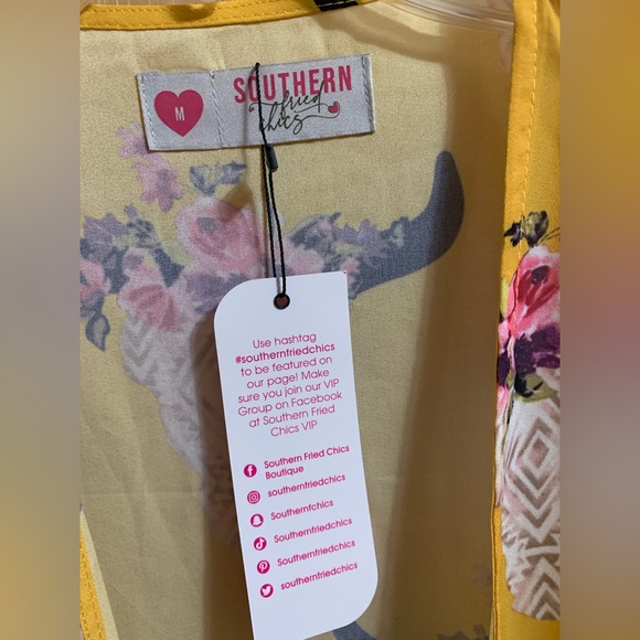 Yellow Floral steer skull duster - Picture 2 of 4